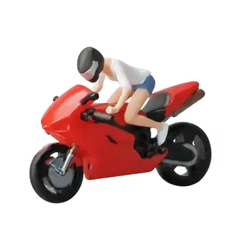 1/64 Motociklas su figūrėlėmis Imitacinės figūrėlės Miniatiūrinis modelis Figūros Smėlio stalo maketas Dekoravimas Miniatiūrinės scenos Dekoras