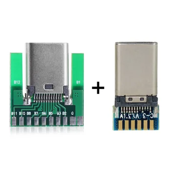 Cablecc 2vnt Micro USB-3.1 SMD 16P type-c moteriškas lizdas DIP4 Hd perdavimo sąsaja išmaniesiems telefonams galinis kištukas Įkrovimo kištukas