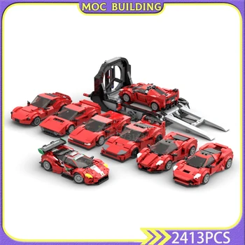 Statybinių blokų eismas Ferraried Bundle modelis MOC Creative DIY Assembly Educational Technology Bricks Car Žaislas Gimtadienio dovana