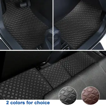 Universalus 5 vnt PU odinis automobilio grindų kilimėlis Vandeniui atsparus 3D pėdų pagalvėlių apsauga Neslystantys priekiniai galiniai kilimėliai Komplektas Visureigių kritimo pristatymas