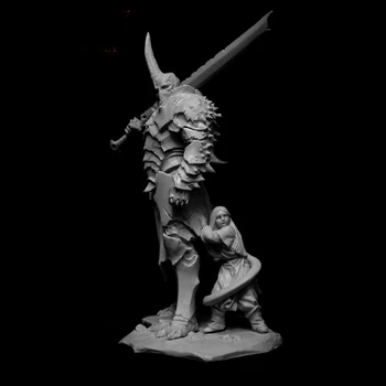 Unassambled 1/24 senovės vyras karininkas su vaiko kareivio figūrėle Dervos figūrėlės miniatiūrinių modelių rinkiniai Nedažyti