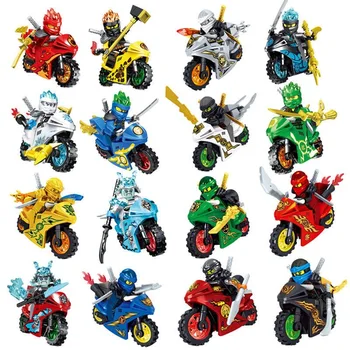 Nindzių motociklų figūrėlės Cole Zane Nya Jay Lloyd Kai ledo imperatoriaus kaladėlės Mini veiksmo žaislų figūrėlės Statybinių blokų surinkimas Žaislai G