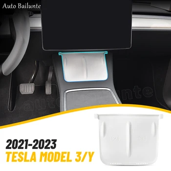 Center Console belaidžio įkrovimo kilimėlis Tesla Model 3 Model Y 2017-2023 Centrinės konsolės interjero aksesuarai Silikoninis dangtelis