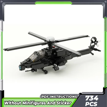 Moc statybinių plytų karinis modelis Boeing AH-64 Apache sraigtasparnių technologijos modulinių blokų dovana Kalėdų žaislų 