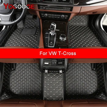 YOGOOGE Custom automobilių grindų kilimėliai VW T-Cross auto aksesuarams pėdų kilimui