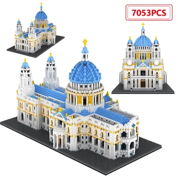 7053 vnt Miestas Mini St Paul katedra Architektūra Statybiniai blokai Įžymūs pilies Moc kaladėlės Edukacinės dovanos Žaislai vaikams