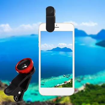 3 in 1 žuvies akies objektyvas 0,67x plataus kampo makroobjektyvų spaustukas iPhone Samsung Huawei Xiaomi Universali mobiliojo telefono kamera Fisheye