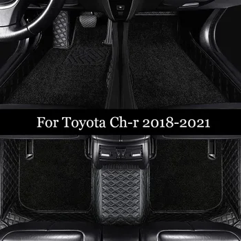 100% tinka pagal užsakymą pagaminti odiniai automobilių grindų kilimėliai Toyota Ch-r 2018 2019 2020 2021 kilimai kilimėliai pėdų pagalvėlės priedai