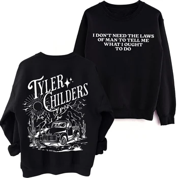 Tyler Childers džemperis Vyras Moteris Harajuku Hip Hop Apvalus kaklas ilgomis rankovėmis Oversized Hoodie Western Country muzikos gerbėjų dovana