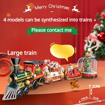 Pasidaryk pats kalėdinis konstravimo rinkinys Kalėdoms Traukinių serija Meduolių namelių rinkinys Žaislai vaikams Dovana Kalėdų senelio dovana