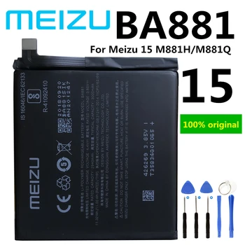 Originali BA881 3000mAh mobiliojo telefono baterija, skirta Meizu 15 M881H M881Q pakaitinės baterijos