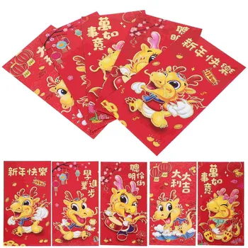 HongBao kinų stiliaus raudoni vokai Naujųjų metų pinigų paketai Laimingi pinigų krepšiai Raudoni vokai Kišenės (mišraus stiliaus)