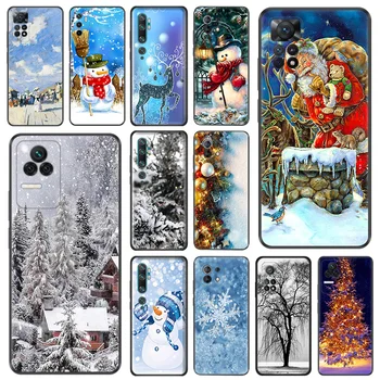Anti-Drop minkštas telefono dėklas, skirtas Redmi Note 10 10s 11 Pro 5G 11s 9 9s 9a 10c 10a 9i Mi 9T Elnias Prabangus kalėdinis ICE sniego senio dangtelis