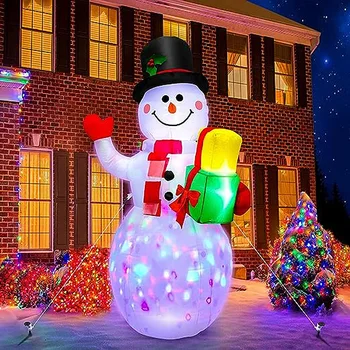 Kalėdų senelis pripučiamas sniego senis oro pelėsių dekoravimas Naujųjų metų pripučiama lauko šventinė dekoracija Kalėdinė kiemo dekoracija