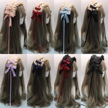 japoniško stiliaus SOFT mergina Lolitos plaukų juostos Nėriniai Barrettes Lolita Saldus kasdienis gyvenimas Universali plaukų juosta Bow KC galvos apdangalas
