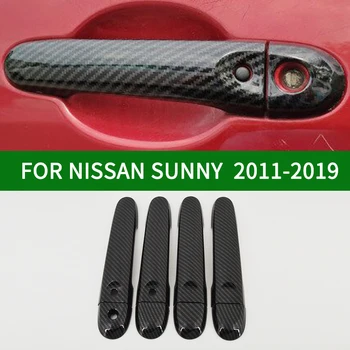 Priedai Anglies pluošto modeliai Durų rankenų dangteliai 2011-2019 Nissan SUNNY N17 2012 2013 2014 2015 2016 2017 2018