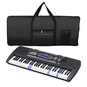Juodas 61 klavišų instrumentų klaviatūros krepšys vandeniui atsparus Oksfordo audinys sutirština fortepijono apsauginį krepšį Nešiojamas elektroninis vargonų krepšys