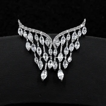 genuine Luxury prekės ženklo tikros brangenybės Naujas stilius, mada, paprasta asmenybė, pilna deimantų, prabangūs angelo sparnai, vidutinio ilgio Zirco