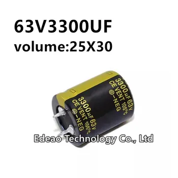 2vnt/lot 63V 3300UF 63V3300UF 3300UF63V tūris: 25X30 mm garso galios stiprintuvas inverteris aliuminio elektrolitinis kondensatorius