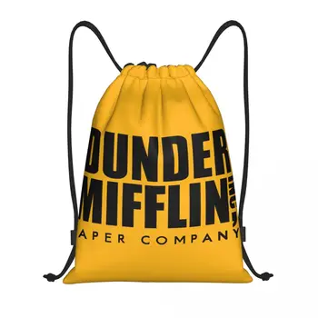 Dunder Mifflin Paper Company Drawstring Backpack Sports Gym Bag for Women Men The Office TV Show Shopping Sackpack