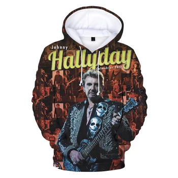 Johnny Hallyday Hoodies France Rock Singer 3D Printed Sweatshirt Men Women Casual Fashion Oversized Pullover Coats