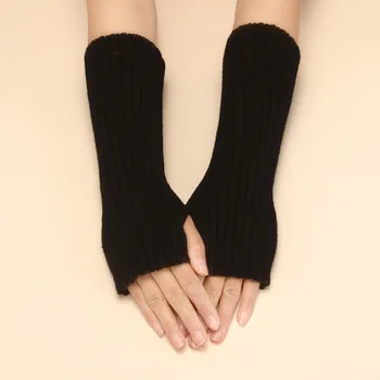 Moterų rankų šildytuvai Japonų balta juoda violetinė prekybos centras Gotų megztos pirštinės be pirštų Emo Y2K gotikinė pirštinė Harajuku Anime pirštinės