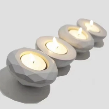 Pasidaryk pats molis Gipso betonas Apskrita sekcija Laikymo dėžutė Žvakidės laikiklis Forma Deimantinis žvakidės laikiklis Silikoninė forma