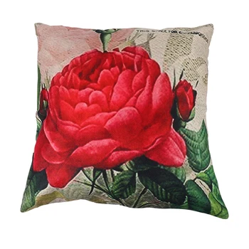 Vintažinis gėlių/gėlių linų dekoratyvinis mesti pagalvės dėklas pagalvės užvalkalas Namų sofos dekoratyvinė (rožių gėlė) mažmeninė prekyba