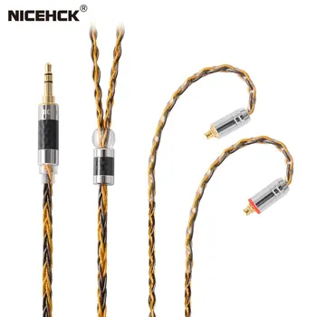 NICEHCK C8-1 8 sidabro šerdies padengtas ir varinis mišrus ausinių laidas 3.5/2.5/4.4mm MMCX/QDC/0.78mm 2Pin skirtas DB3 ST-10s VX
