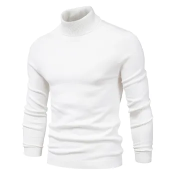 6XL Rudens naujas vyriškas baltas megztinis Megztinis Y2k Fashion Casual Storas vėžlys Vilna Megztas vyras Gatvės drabužiai Trikotažas Pull Homme