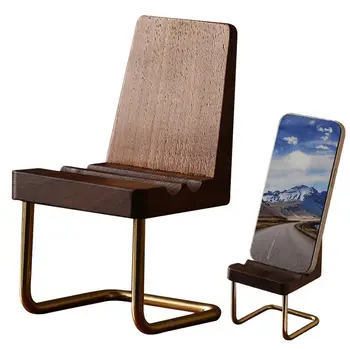Kėdės forma Mobiliojo telefono laikiklis Mielas reguliuojamas stalviršis Telefonas Planšetinis stalas Stovas Įdomus stalo dekoravimas Telefono laikiklis su 2 grioveliais