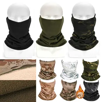 Keep Warm Neck Gaiter Fashion Fleece Camouflage Half Face Mask Cold-proof Collar Men Women