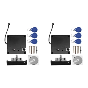 2X spintelė Nematoma elektroninė RFID spyna Beraktis stalčius Durų spynos Jutiklių spintelė
