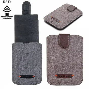 Madingas lipnus lipdukas 5 Pull Canvas RFID blokuojantis telefonas Piniginės kišeninis kreditinės kortelės laikiklis Kreditinių kortelių maišelis