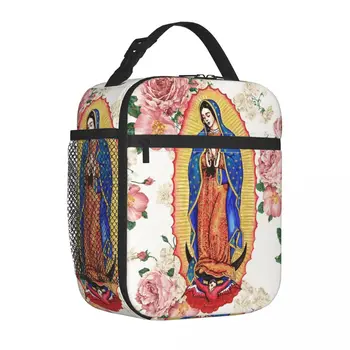 Gvadalupės Dievo Motinos Meksikos Mergelės Marijos izoliuoti pietų krepšiai Terminis krepšys Krikščioniška pietų dėžutė Tote Vyrai Moterys Koledžas lauke