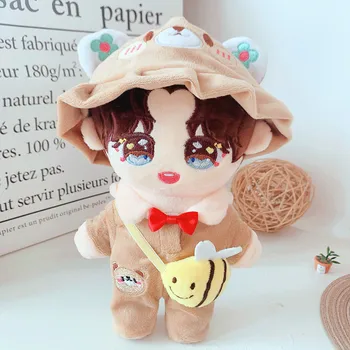20cm Lėlių apranga Pliušinės lėlės drabužiai Meškos kepurė bitė Satchel Įdaryti žaislai Lėlės Priedai Korėjai Kpop EXO Idol Dolls Dovana