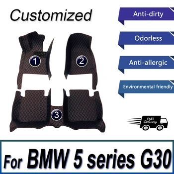 Automobiliniai grindų kilimėliai BMW 5 serijos G30 525i 530i 540i 2018 19 20 21 22 Custom auto foot Pads automobilių dangtelio salono aksesuarai