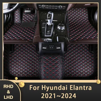 Automobilių grindų kilimėliai Hyundai Elantra Avante i30 CN7 2021 2022 2023 2024 Custom Auto Foot Pads Odiniai kilimai Interjero aksesuarai