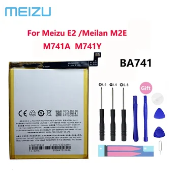 100% originalios 3400mAh BA741 pakaitinės baterijos Meizu E2 Meilan M2E M741 serija M741A M741Y Telefono baterija Bateria