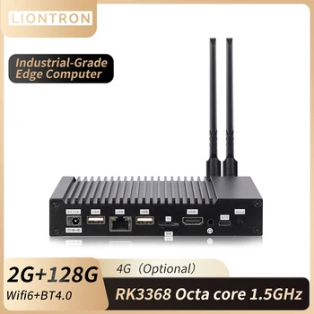 Liontron Mini PC be ventiliatorių RockChip Octa Core CPU KEC-3368 Intelligent PC 1080P@60fps 4K PCIe RS232 pramoninis įterptasis kompiuteris