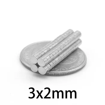 100/200/500/1000/2000/5000PCS 3x2 Mažasis diskų paieškos magnetas Maži apvalūs magnetai 3x2mm Neodimio nuolatiniai magnetai Stiprūs 3*2 mm