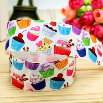 1.5inch Free Delivery Cupcake Printed Grosgrain Ribbon Hairbow Headwear Party Decoration Diy Wholesale OEM 38mm P5528