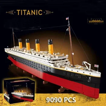 9090 Suderinamas su PCS 99023 10294 Titanikas Didelis kruizinis laivas Garlaivio kaladėlės statybiniai blokai Vaikų žaislai Kalėdinės dovanos