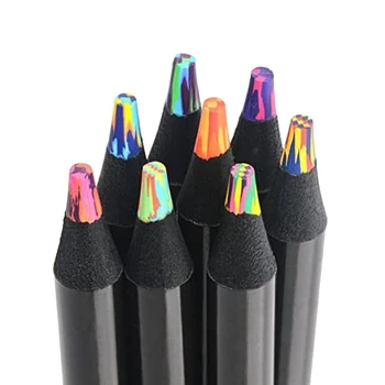 8 spalvos vaivorykštiniai pieštukai suaugusiems, įvairiaspalviai pieštukai dailės piešimui, spalvinimui, eskizavimui