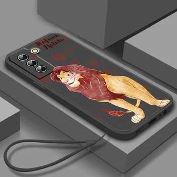 Cool The Lion King for Samsung Galaxy S23 S22 S21 S20 S10 S9 Ultra Plus Pro FE Liquid Rope Silicone Soft Phone Case Coque Capa